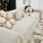 jeté de canapé écru tissé