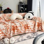 jeté de canapé en tissu tigresse orange