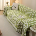 jeté de canapé en tissu tissé vert