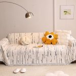 jeté de canapé gris tissé écorce