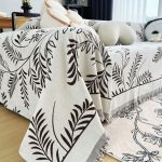 jeté de canapé motif feuillage