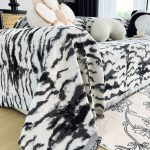 jeté de canapé noir tissé