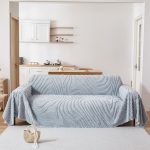 jeté de canapé polaire ondulations bleu