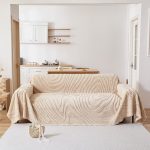 jeté de canapé polaire ondulations marron