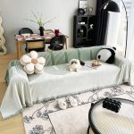 jeté de canapé tissé arches vert menthe