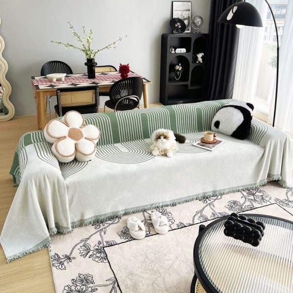 jeté de canapé tissé arches vert menthe