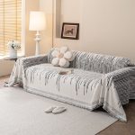 jeté de canapé tissé ébène clair