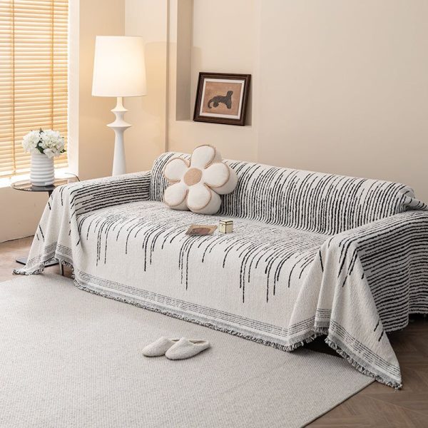 jeté de canapé tissé ébène clair