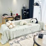 jeté de canapé tissé éclaboussures vert sauge