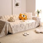 jeté de canapé tissé écorce sable