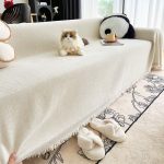 jeté de canapé tissé en fibres naturelles