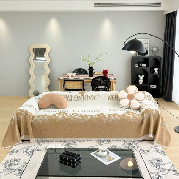 jeté de canapé tissé fashion marron