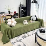 jeté de canapé tissé herringbone olive