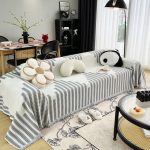 jeté de canapé tissé sylvestre gris clair