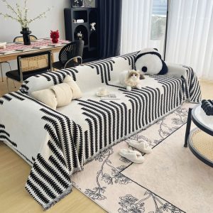 jeté de canapé tissé sylvestre noir