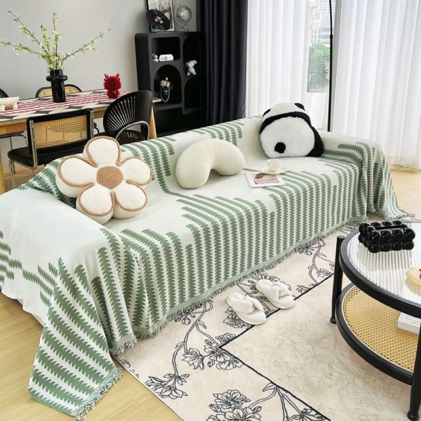 jeté de canapé tissé sylvestre vert