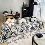 jeté de canapé tissé tigresse noir