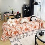 jeté de canapé tissé tigresse orange