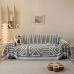 jeté de canapé tissé tribal gris