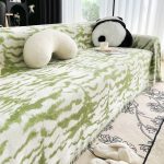 jeté de canapé vert tissé tigresse