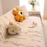 jeté de décoration tissé écorce gris