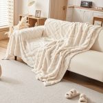 jeté décoratif polaire écru