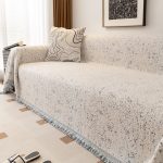 jeté décoratif tissé bleu