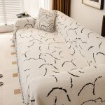 jeté décoratif tissé courbes