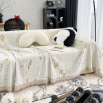 jeté décoratif tissé sable