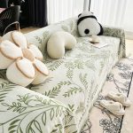 jeté décoratif vert feuillage doux