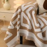 jeté en coton camel pour salon