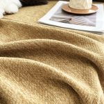 jeté en laine herringbone camel