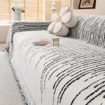 jeté en tissu ébène clair pour canapé