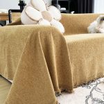 jeté herringbone camel décoratif