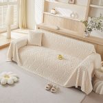 jeté polaire décoratif écru