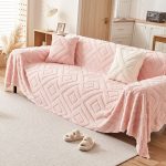 jeté polaire diamant rose
