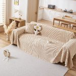 jeté polaire marron pour canapé