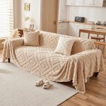 jeté polaire marron pour canapé