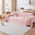 jeté polaire roses avec motifs d'ondulations