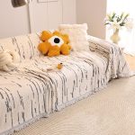 jeté pour canapé en tissu écorce gris