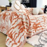 jeté tissé couleur orange tigresse