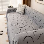 jeté tissé courbes gris