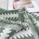 jeté tissé décoratif pour canapé vert