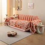 jeté tribal orange pour canapé