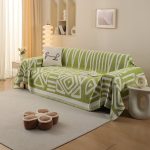 jeté tribal vert pour canapé