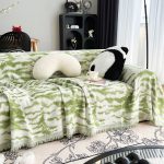 jeté vert tissé pour canapé tigresse
