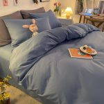 linge de lit bleu charrette