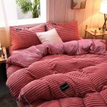 linge de lit rose velours