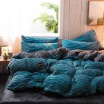 literie bleu turquoise en velours