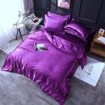 luxueux drap housse violet type satin